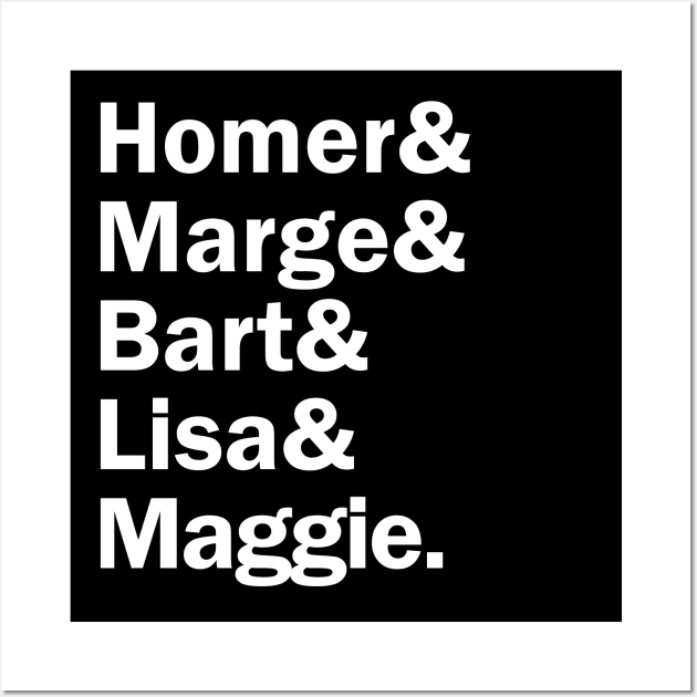 Funny Names x The Simpsons (Homer, Marge, Bart, Lisa, Maggie) Wall Art by muckychris